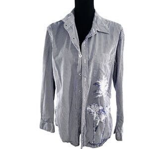 American Eagle Outfitters Stripe Button-up 100% Cotton Vintage Fit Top Size M